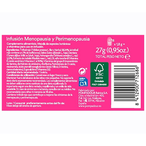 POMPADOUR Infusión menopausia 15 uds. 27 g.