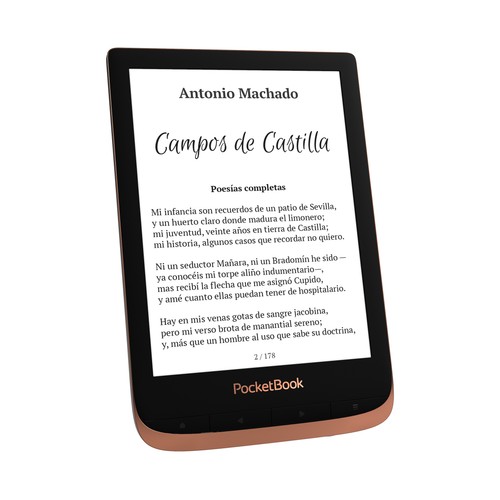 Libro electrónico 5,25 cm (6") POCKETBOOK Touch HD 3, color dorado.
