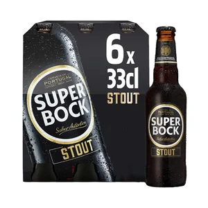 SUPER BOCK Cerveza negra portuguesa pack de 6 botellas de 33 centilitros