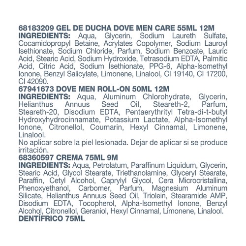 DOVE Men + care Neceser de viaje con productos para la higiene masculina.