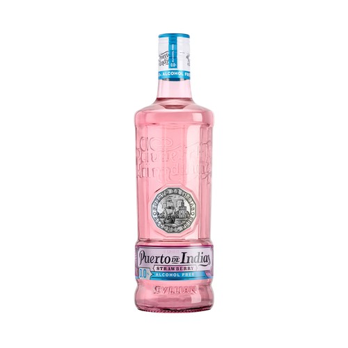 PUERTO DE INDIAS Bebida sin alcohol tipo Gin, con un toque de fresa botella 70 cl.