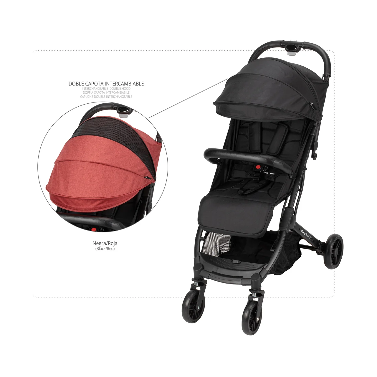 Silla paseo para bebes hasta 36 meses o 22kg Minimum Space Plus color rojo.