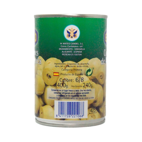 LA NIÑA Corazones de alcachofas 6/8 piezas 240 g.