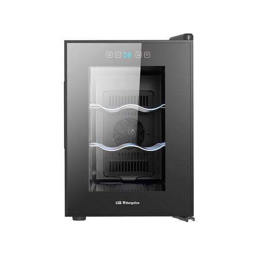 Vinoteca ORBEGOZO VT 640, color negro, 6 botellas, eficiencia energética: E, H: 40cm, A: 26cm, F: 51,5cm.