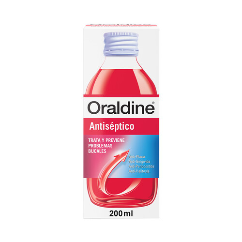 Colutorio antiséptico, de uso diario, con doble poder antibacteriano ORALDINE 200 ml.