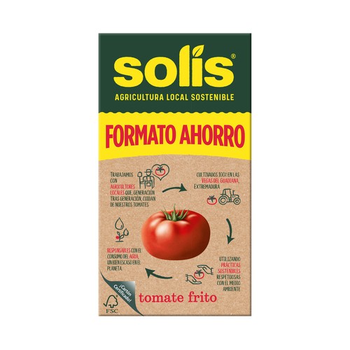 SOLIS Tomate frito estilo casero, 100% sabor natural brick 500 g.