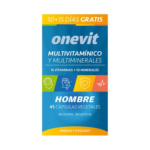 ONEVIT Multivitamínico (13) y multiminerales (11), para hombres 45 uds.