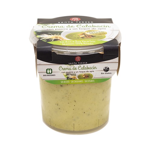 SANTA TERESA Crema de calabacín con puerro y un toque de apio SANTA TERESA 400 ml.