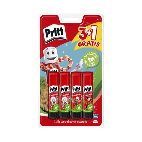 Lote de 4 barras adhesivas de 11 gramos PRITT.