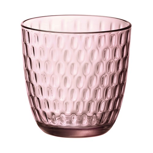Pack de 6 vasos de vidrio color rosa, 0,29 litros, Line Acqua BORMIOLI.