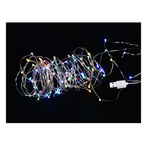 Guirnalda multicolor Copper de 100 luces LED, para uso interno, ACTUEL.