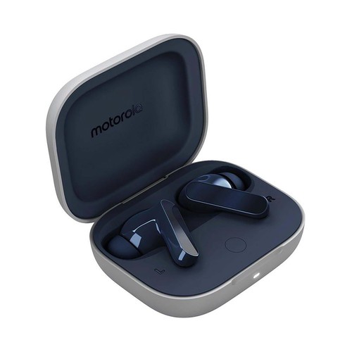 Auriculares Inalámbricos Bluetooth MOTOROLA Moto Buds Blueberry PG38C05748, estuche cargador, 9h de autonomía.