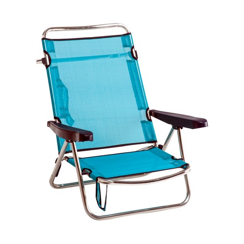 Silla de playa de aluminio y textileno con asa, varios colores ALCO.