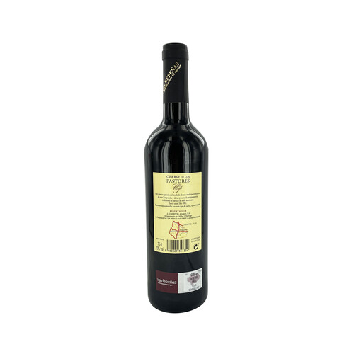 CERRO DE LOS PASTORES  Vino tinto reserva con D.O. Valdepeñas botella de 75 cl.