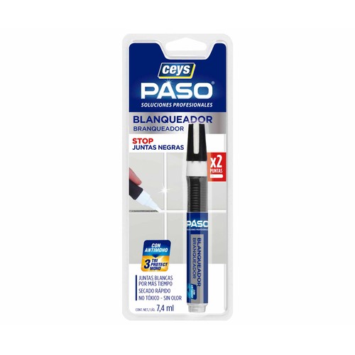 Rotulador blanqueador de juntas, resistente al agua, color blanco CEYS, 7,4ml.