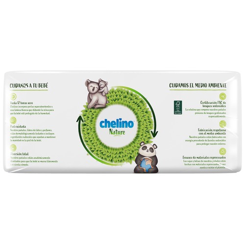 CHELINO Nature Pañales talla 1 para bebés recién nacidos (1-3 kg) 28 uds.