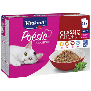 VITAKRAFT Pienso húmedo para gatos a base de carne en salsa VITAKRAFT Poesie Classic 12x85 gr.