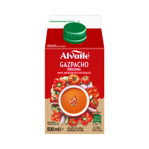 Imagen de ALVALLE Gazpacho receta original elaborado con ingredientes 100% naturales ALVALLE 500 ml.