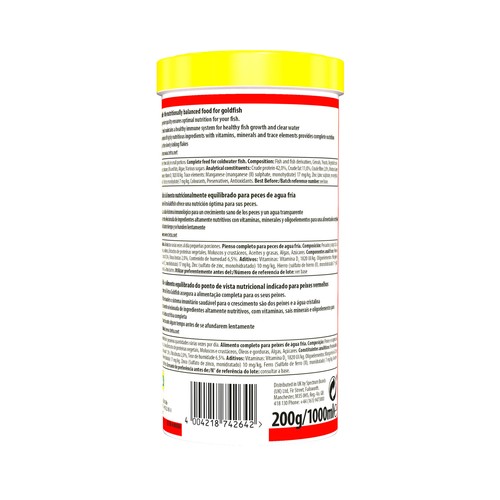 TETRA Alimento para peces de agua fría y carpines TETRA GOLDFISH bote 1 L.