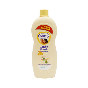 NENUCO Jabón líquido para bebe, ultra suave y enriquecido con vitamina E y aloe vera NENUCO 1125 ml.