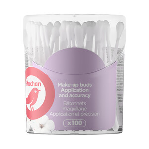 PRODUCTO ALCAMPO Bastoncillos de algodón con palo de papel, para aplicar maquillaje de forma precisa PRODUCTO ALCAMPO 100 uds.