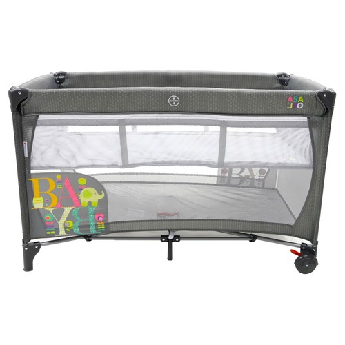 Cuna de viaje color gris, ASALVO SMOOTH Baby.