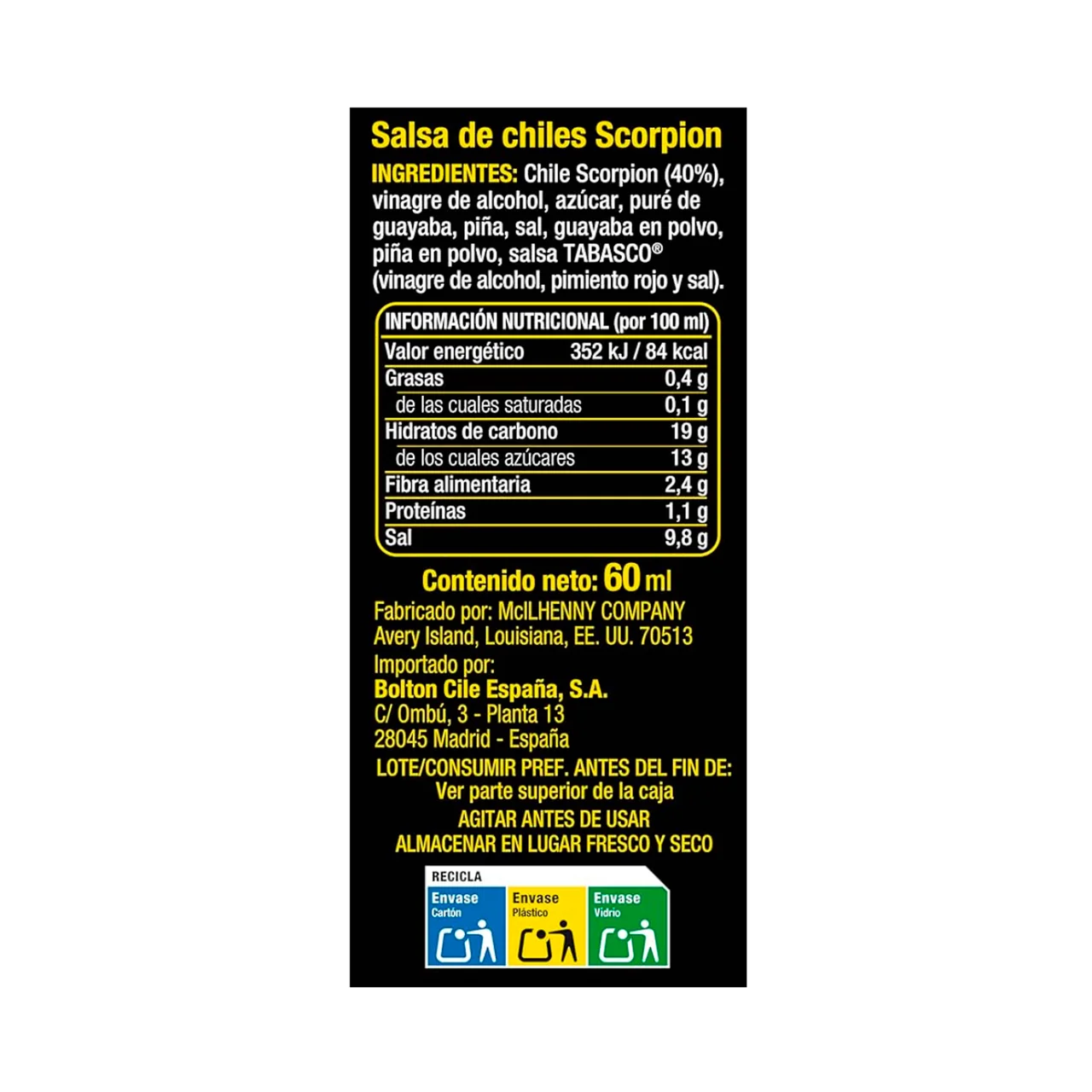 Scorpion salsa picante 60ml