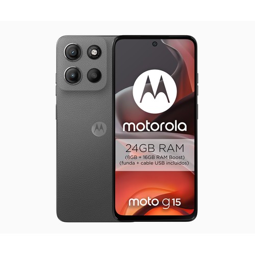 Smartphone MOTOROLA Moto G15 gravity grey, 4G, 512GB + 8GB Ram, pantalla 17,06cm (6,72")