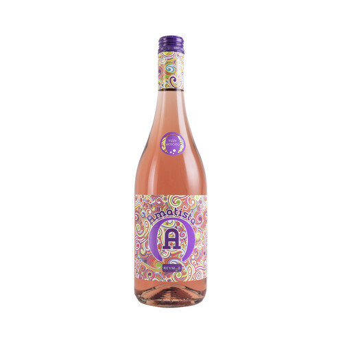 AMATISTA Vino rosado frizzante moscato con denominación de origen Valencia botella de 75 cl.