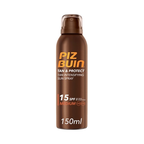 PIZ BUIN Tan & protect Protector solar en spray, acelerador del bronceado, con FPS 15 (medio) 150 ml.
