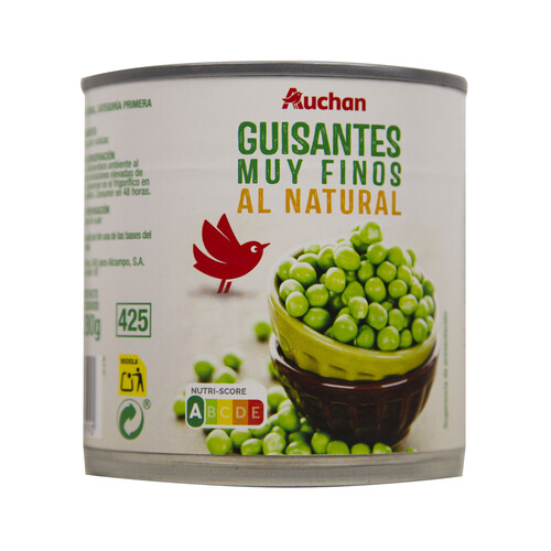 Guisantes muy finos al natural PRODUCTO ALCAMPO lata de 280 g.