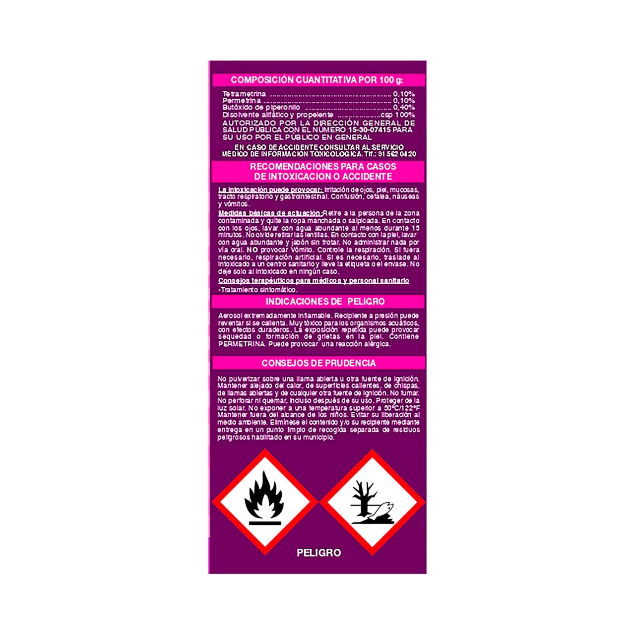 Insecticida especial pulgas y chinches 300 ml.