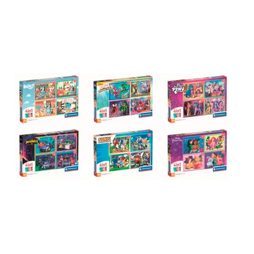 Puzzle 4 en 1 piezas de modelos surtidos, CLEMENTONI.