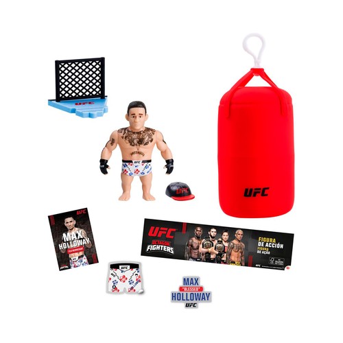 UFC Punching Bag Figura Articulada de acción Octagon Fighters 7,5 Cms + Set Lucha, modelos surtidos +8 Años BIZAK