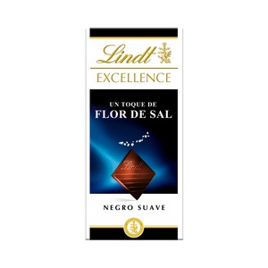 LINDT Excellence Chocolate negro con toque de sal marina 100 g.