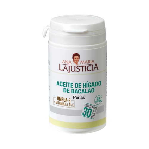 Perlas de aceite de hígado de bacalao, ricas en Omega 3 y vitaminas A, D y E ANA MARILA LAJUSTICIA 90 uds.