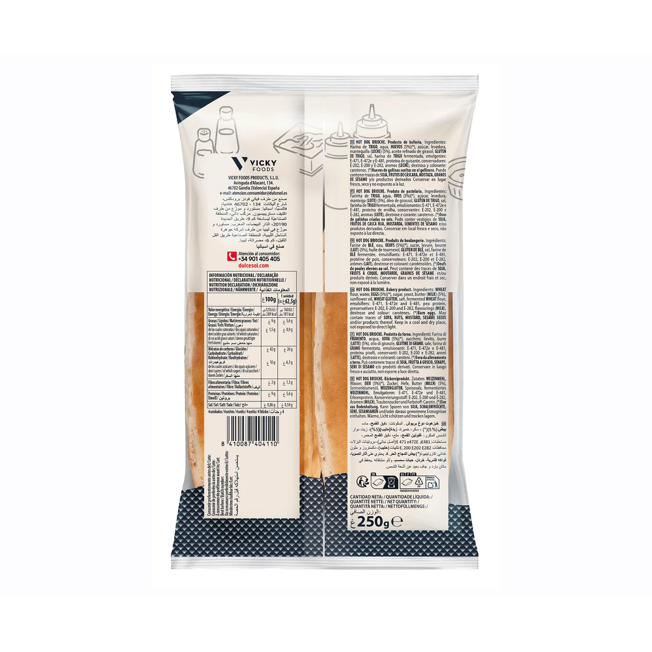 Hot dog 4 uds. 250 g.