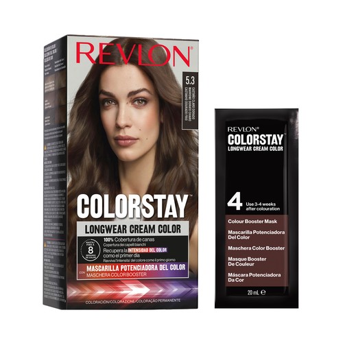 REVLON Colorstay Coloración permanente tono 5.3 Castaño claro dorado.