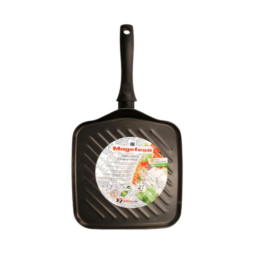 Plancha cuadrada de 27cm. con interior antiadherente, apta para inducción, MAGEFESA.