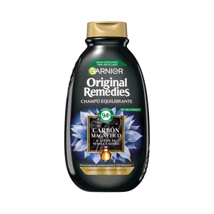 ORIGINAL REMEDIES de Garnier Champú equilibrante, para raíces grasas y puntas secas 400 ml.