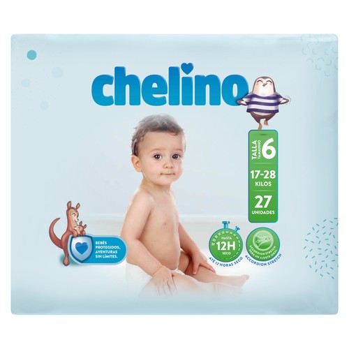 CHELINO Pañales talla 6 (17-28 kg) 27 uds.