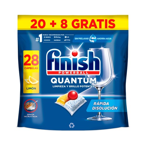 FINISH Quantum Lavavajillas a maquina olor limón 20+8 ds. 227 g.