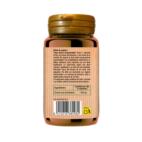 NATURTIERRA Berberina (complemento alimenticio) 30 cápsulas.