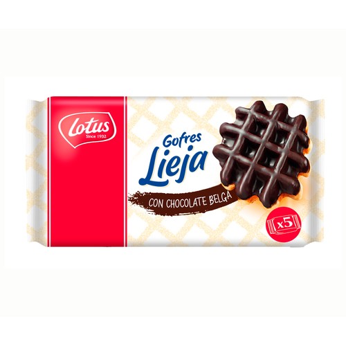 BISCOFF Gofres bañados con chocolate belga 5 uds. 287 g.