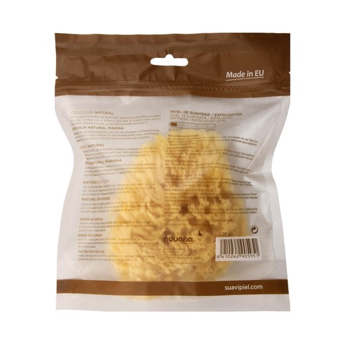 SUAVIPIEL Esponja de baño hipoalergénica y extra suave, 100% natural SUAVIPIEL Natural.