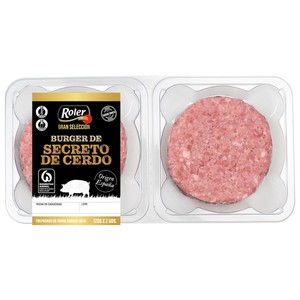 Imagen de ROLER Gran selección Bandeja con burger meat de secreto de cerdo origen español 2 x 120 g.