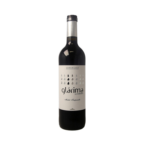 Vino tinto con denominación de origen Somontano GLÁRIMA botella de 75 cl.