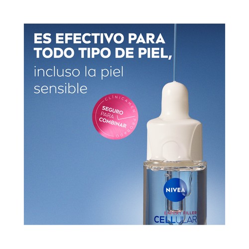 NIVEA Expert filler cellular Sérum facial protector con FPS 50 y ácido Hialurónico puro 30 ml.