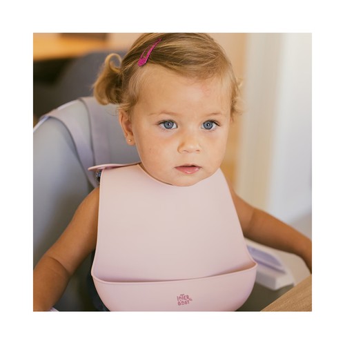Babero de silicona, color rosa, INTERBABY.