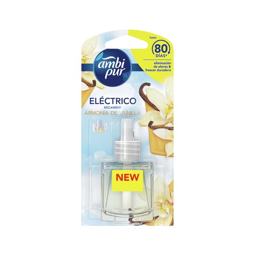 AMBIPUR Recambio de ambientador con aroma Harmonia de vainilla AMBIPUR. 21,5 ml.